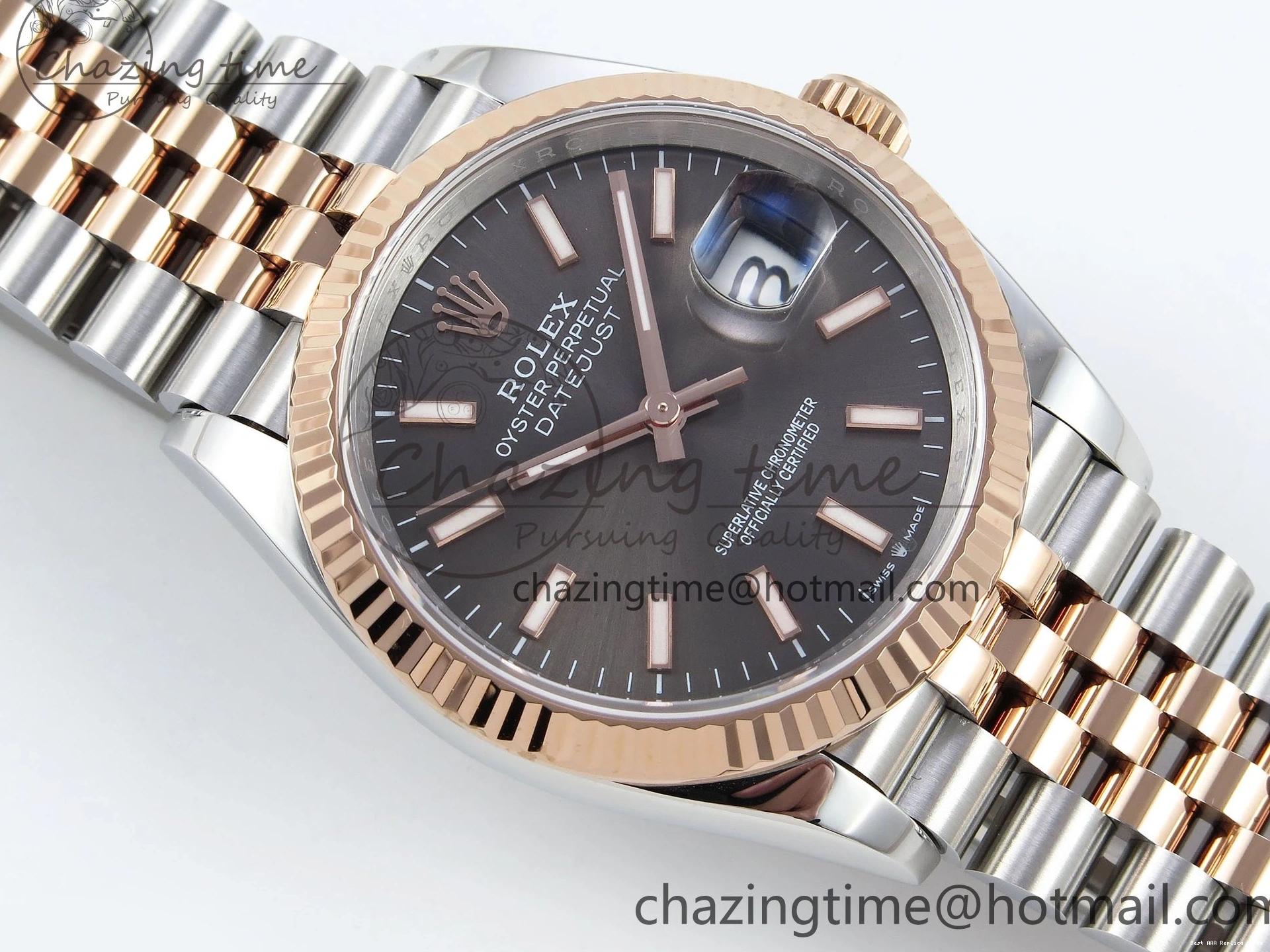 Good Copy Rolex Watches VR Brown Bracelet Best APF Edition 126231 RG 36 on FreshLook Sitck 1:1 SS DateJust Dial Jubilee 1590 904L Steel 0112